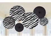 Zebra Printed Paper Fan Decorations 6