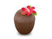 Coconut Cup with Cover and Straw plastic