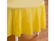 Mimosa Light Yellow Round Plastic Tablecover plastic