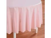 Classic Pink Light Pink Round Plastic Tablecover plastic