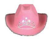 Blinking Pink Tiara Cowboy Hat child Pink One Size