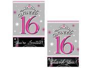 Sweet 16 Sparkle Invitations and Thank You Notes Paper
