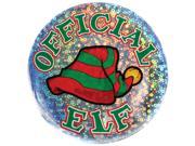 Official Elf Lazer Etched Button Plastic metal