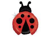 Ladybug Shaped Jumbo Foil Balloon Red black