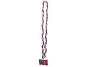 Braided Beads with Flag Medallion plastic