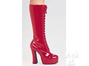 Easy Lace Red Adult Boots Patent PU Medium size 8