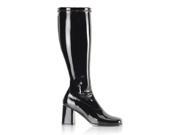 Gogo Black Adult Boots Wide Width Patent Polyurethane 10W
