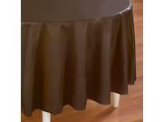 Chocolate Brown Brown Round Plastic Tablecover plastic