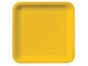 School Bus Yellow yellow Square Dinner Plates Paper