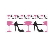 Bachelorette Party Martini And Heels Jointed Glitter Garland Plastic pet