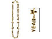 Happy New Year Beads of expression Gold Plastic ps