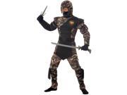 Special Ops Ninja Child Costume Black brown Husky 8 10
