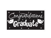 Congratulations Graduate Black Graduation Giant Banner plastic