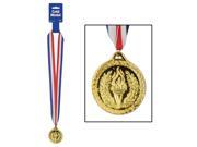 Gold Medal with Ribbon cloth plastic