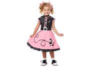 50s Poodle Cutie Toddler Child Costume Black pink 4 6