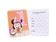 Minnie Mouse 1st Birthday Invitations 8 pack