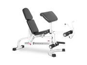 XMark FID Weight Bench w Leg Ext and Preacher Curl White