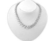 15.00ct tw 18K White Gold 16 Inch Tennis Necklace GH SI Graduated Diamonds