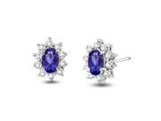 0.70cttw Tanzanite and Diamond Earring set in 14k Gold