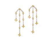 2.50ct tw Natural Fancy Yellow Diamond Chandelier Earrings Hand Hinged Dangling 18k Two Tone Gold