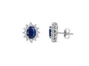 2.27ct tw Oval Sapphire and Diamond Earrings in 14k Gold