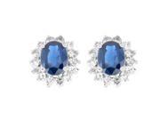 3.70ct tw Oval Sapphire and Diamond Earrings in 14k Gold