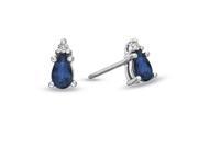 Pear Shaped Sapphire and Diamond Earrings set in 14k Gold