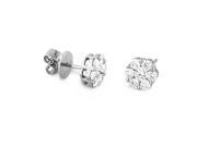 1.00ct tw Diamond Cluster Earring set in 18k White Gold