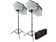 Cowboystudio 1200 Watt Photography Video and Portrait Studio Umbrella Continuous Lighting Kit With Four 85 Watt CFL bulbs Reflective Umbrellas Stands and C