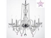 Authentic Empress Crystal TM Chandelier Lighting Chandeliers with Crystal Stars! H25 X W24 Nursery Kids Girls Bedrooms Kitchen Etc!