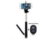 Selfie Stick with Bluetooth Remote for Apple Android Phones Black