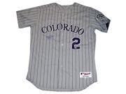 Troy Tulowitzki Authentic Rockies Road Jersey Signed on Front