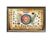 Major League Baseball Parks Map 20x32 Framed Collage w Game Used Dirt From 30 Parks Cubs Version