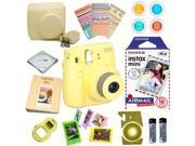 Fujifilm Instax Mini 8 Yellow Deluxe kit bundle Includes Instant camera with Instax mini 8 instant films 10 pack Air Mail Custom Camera Case instax P
