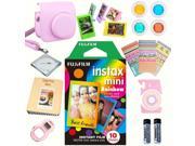 Fujifilm Instax mini 8 Film Rainbow 10 PACK DELUXE Accessory KIT Pink