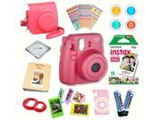 Fujifilm Instax Mini 8 Raspberry Deluxe kit bundle Includes Instant camera with Instax mini 8 instant films 10 pack Custom Camera Case instax Photo A