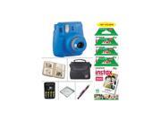 Fujifilm Mini 9 Instant Film Camera (Cobalt Blue) - Fujifilm Instax Film 50 PCS - Battery & Cahrger - Photo Album - Case