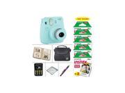 Fujifilm Mini 9 Instant Film Camera (Ice Blue) - Fujifilm Instax Film 100 PCS - Battery & Cahrger - Photo Album - Case