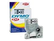 Dymo 071701450203 0.5 inches x 23 Feet D1 Standard Tape Cartridge White on clear