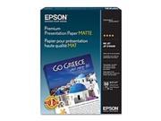 Epson Inkjet Paper Letter 8.50 x 11 44 lb Basis Weight Matte 97 Brightness 50 Pack White