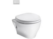CWT418MFG 2 01 Aquia Elongated Rear Outlet Wall Mount In Wall Tank Toilet Bowl Cotton White