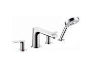 Hansgrohe 31444001 Metris Widespread Roman Tub Filler Faucet with Hand Shower Chrome