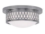 Livex Lighting 7351 91 Westfield Flush Mount Ceiling Fixture with 2 Lights Brushed Nickel