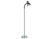 Lite Source Floor Lamp Polished Silver Black Shade LS 8530PS BLK