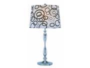 Lite Source Table Lamp Chrome Painted Fabric Shade LS 21591
