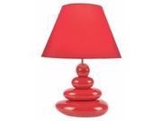 Lite Source Table Lamp Red Ceramic Body Fabric Shade LS 22112RED