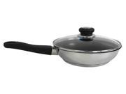 Sunpentown HK 0945 9.5 Stainless Fry Pan with Excalibur Coating and Dishwasher Safe Silver Black