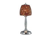 Lite Source Table Lamp Polished Steel Amber Mosaic Shade LS 20485AMB MOS