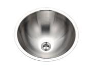 Houzer CRO 1620 1 14 3 8 Undermount Round Bathroom Sink with Overflow from the Opus Series Lustrous Satin