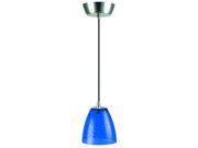 Lite Source Pendant Lamp Polished Silver w Colored Blue Glass Shade LS 14081